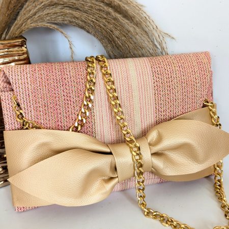 Asantewaa Fugu Clutch Peach/Nude